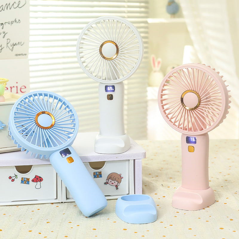 Ladies Portable USB Handheld Fan with Digital Speed Control Kalsten
