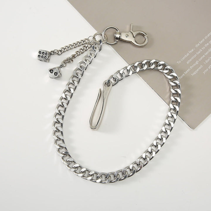 Fashionable chain keychain with cube pendants Kalsten