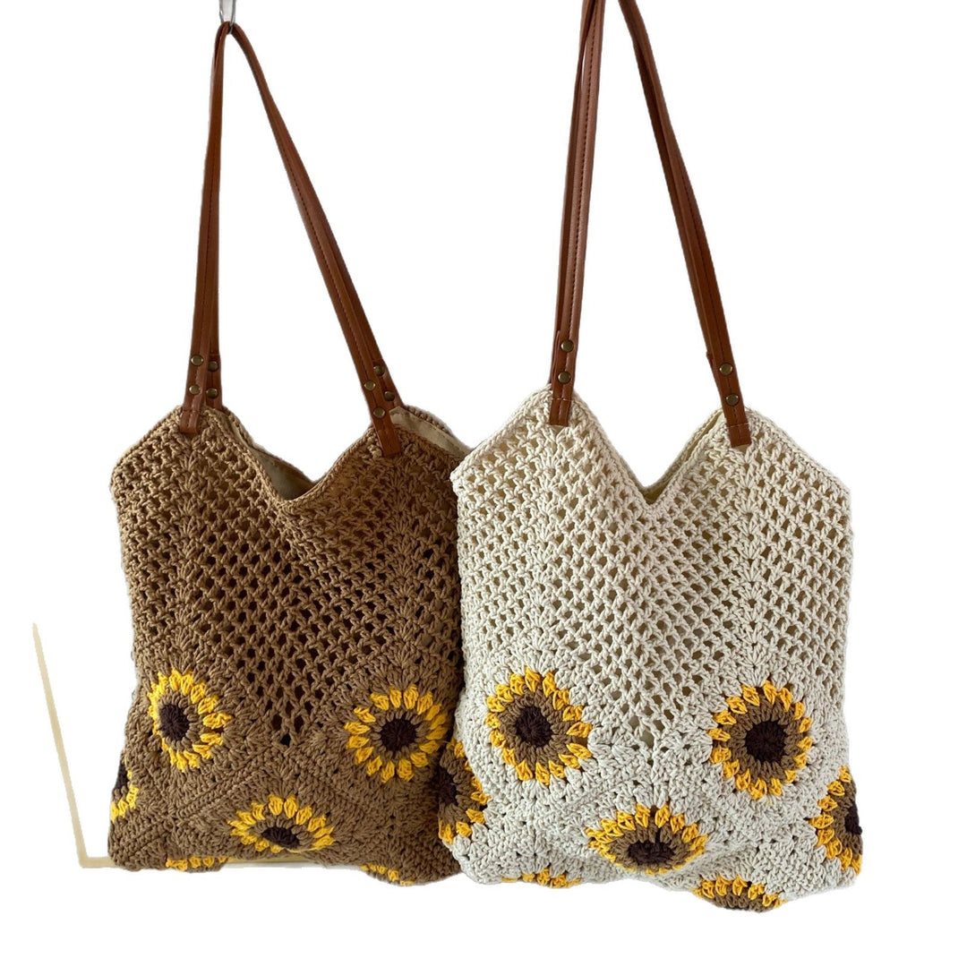 Handcrafted Macrame Bag with Unique Sunflower Pattern Kalsten
