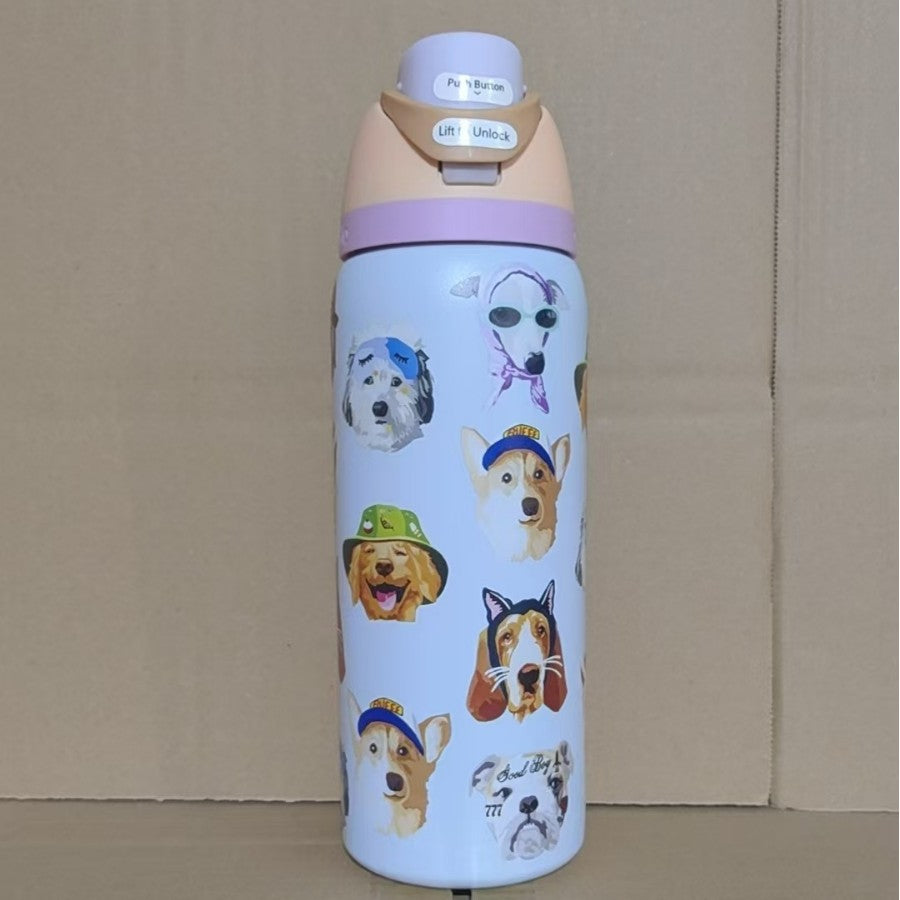 Insulated Stainless Steel Vacuum Water Bottle With One-Touch Flip Lid And Leakproof Safety Lock