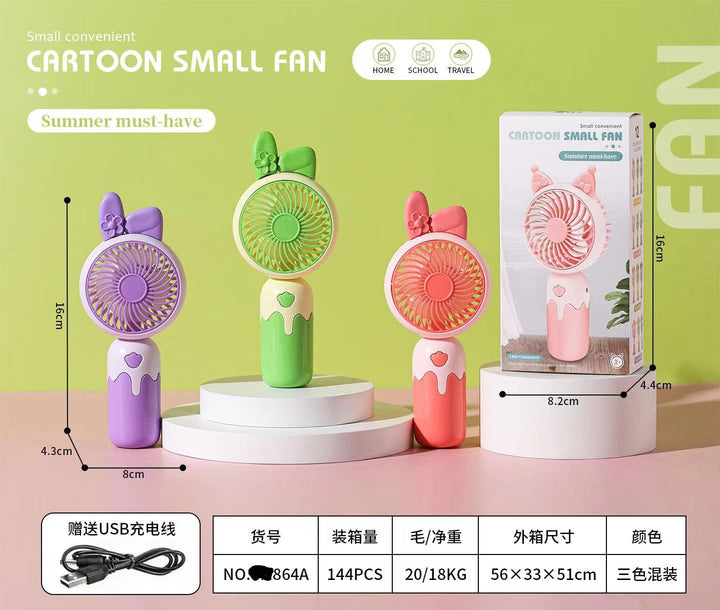 Unisex Cartoon Hand Fan with Cute Animal Design Kalsten