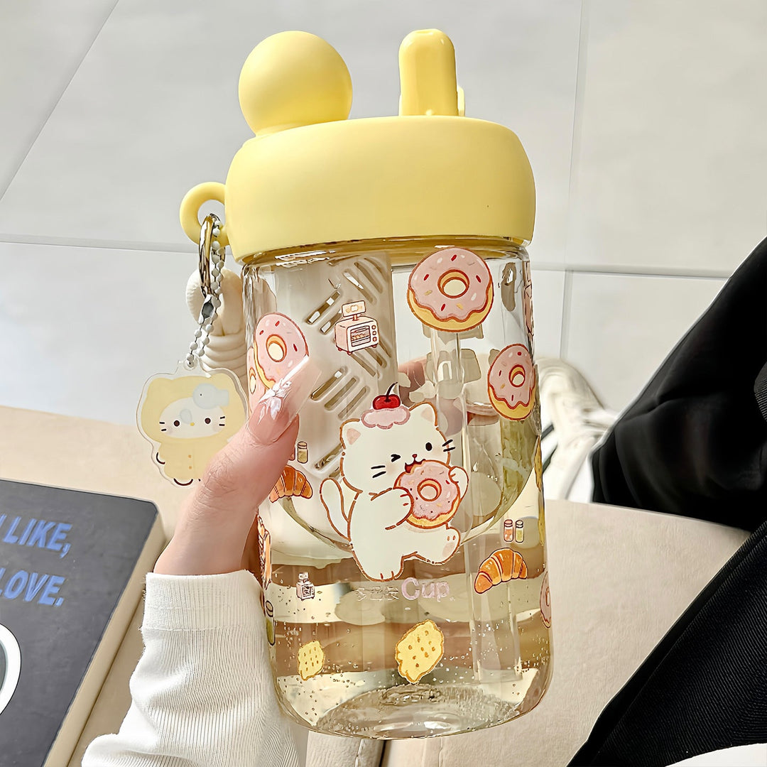 Women's water bottle with integrated animal motif and practical carrying handle Kalsten