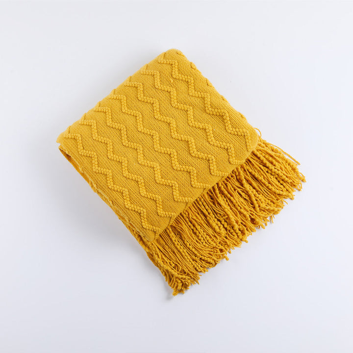 Women’s knitted blanket with textured wave pattern Kalsten