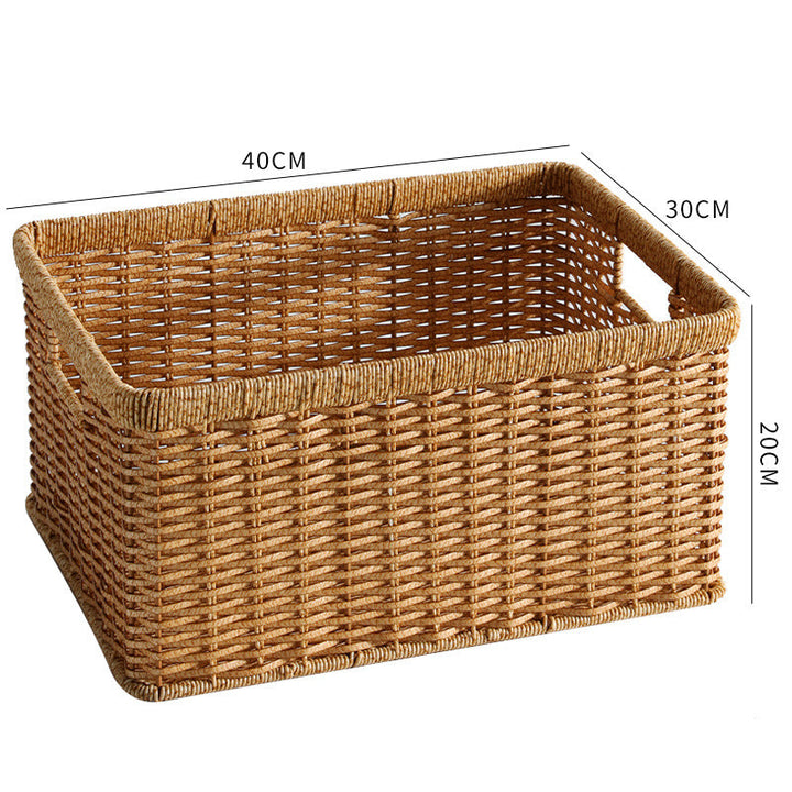 Handwoven Storage Basket with Cutout Handles Kalsten