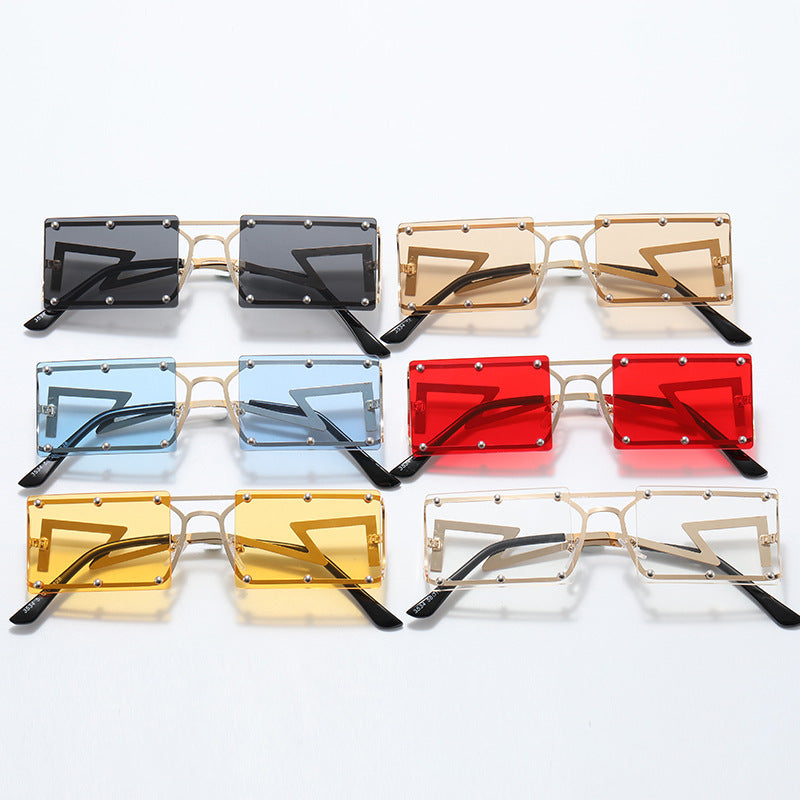 Women extravagant oversized sunglasses with geometric frame Kalsten