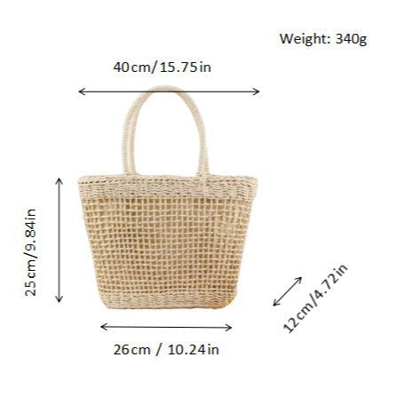 Handcrafted straw bag with fine structure Kalsten