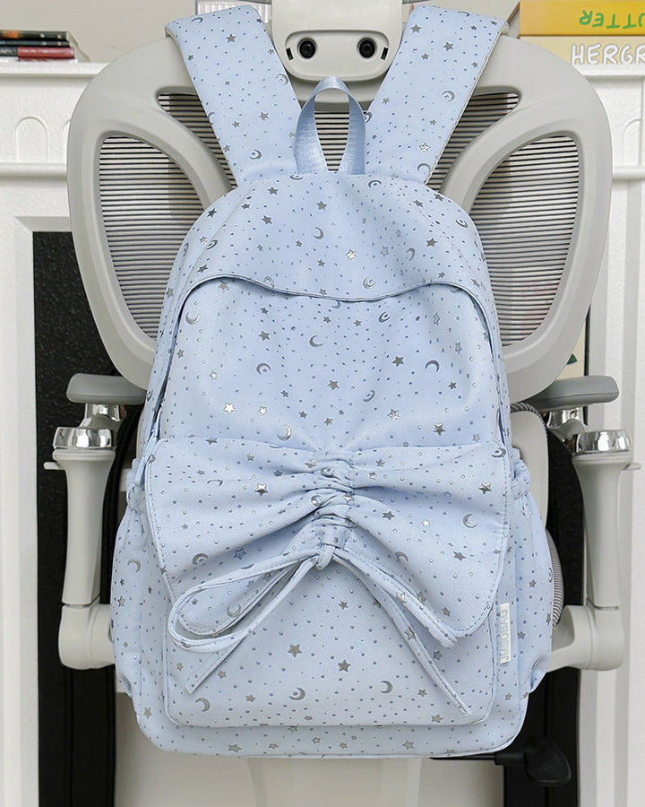 Starry Print Bow-Detail Backpack Kalsten
