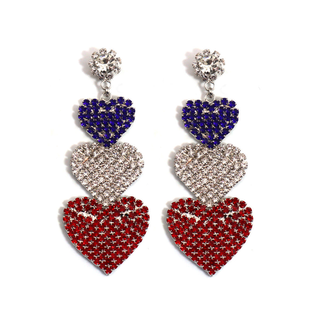 Women nano sparkling statement earrings with long rhinestone tassels Kalsten