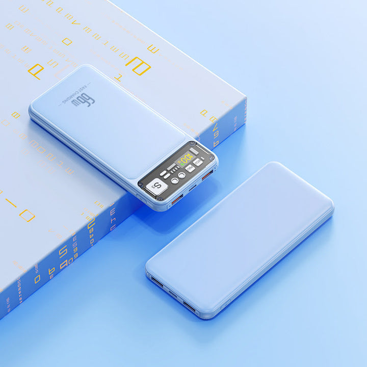 Power bank with integrated cable system and digital charging display Kalsten