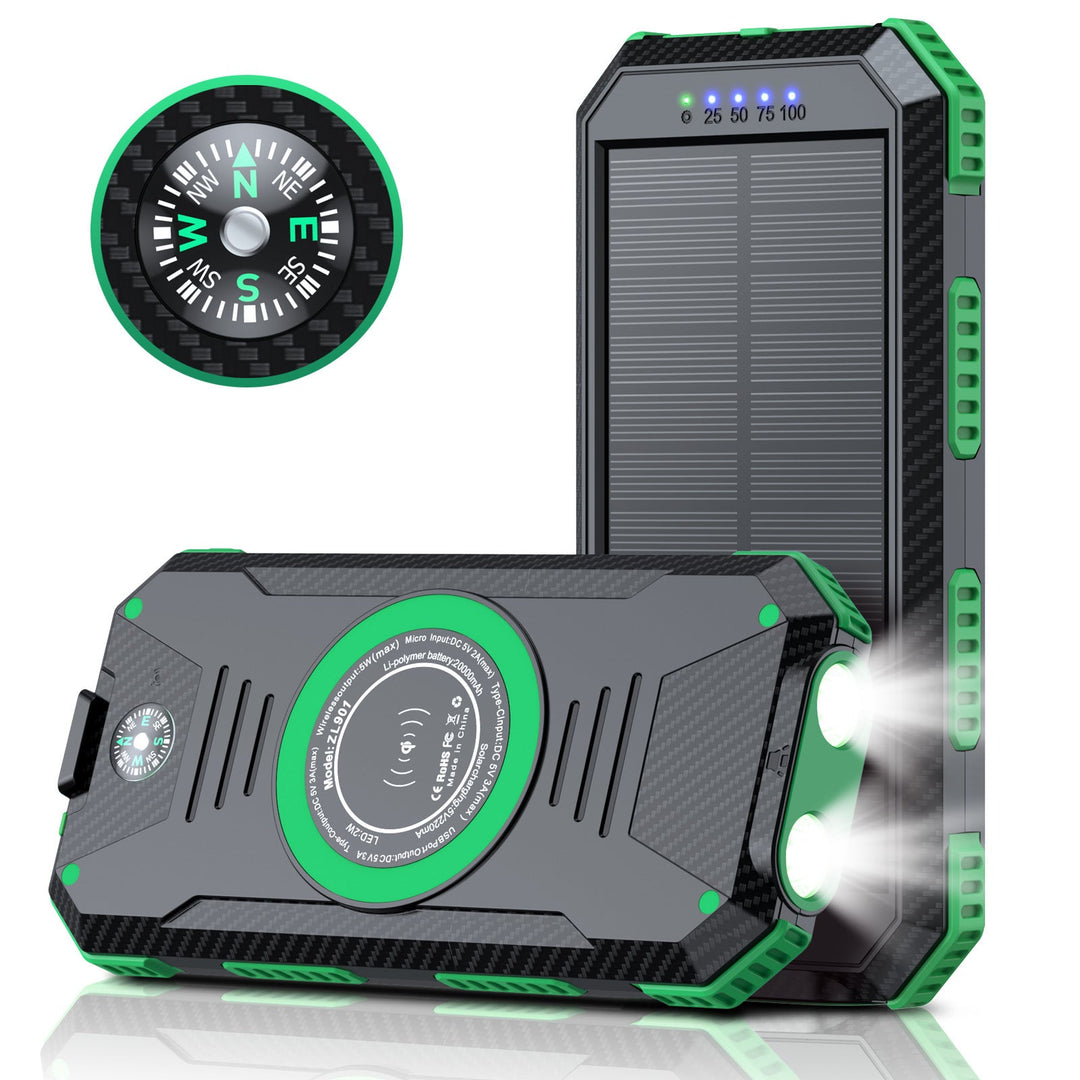 Solar-powered power bank with integrated compass and LED lighting Kalsten