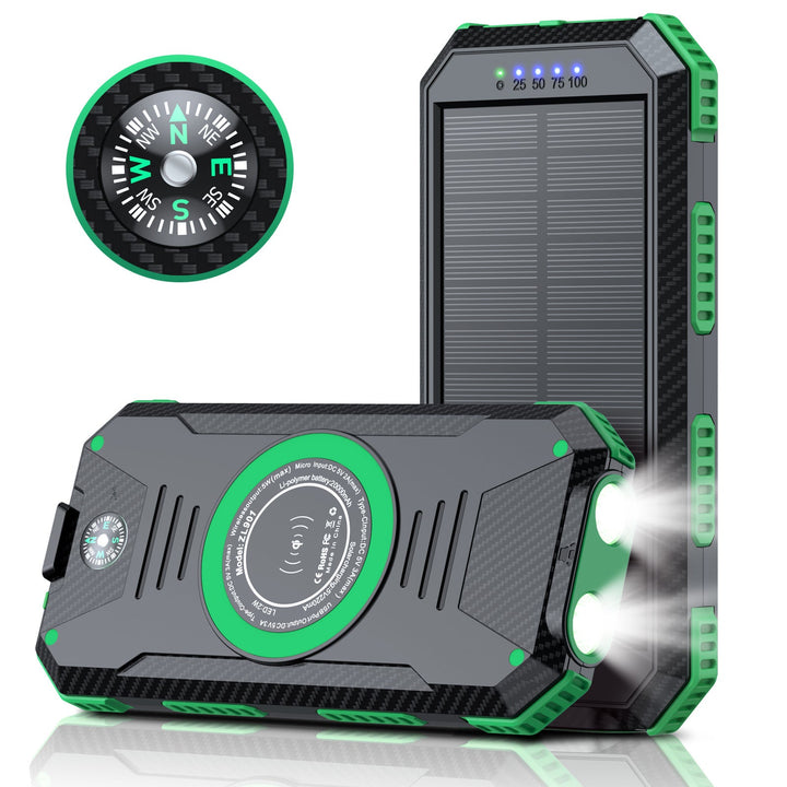 Solar-powered power bank with integrated compass and LED lighting Kalsten