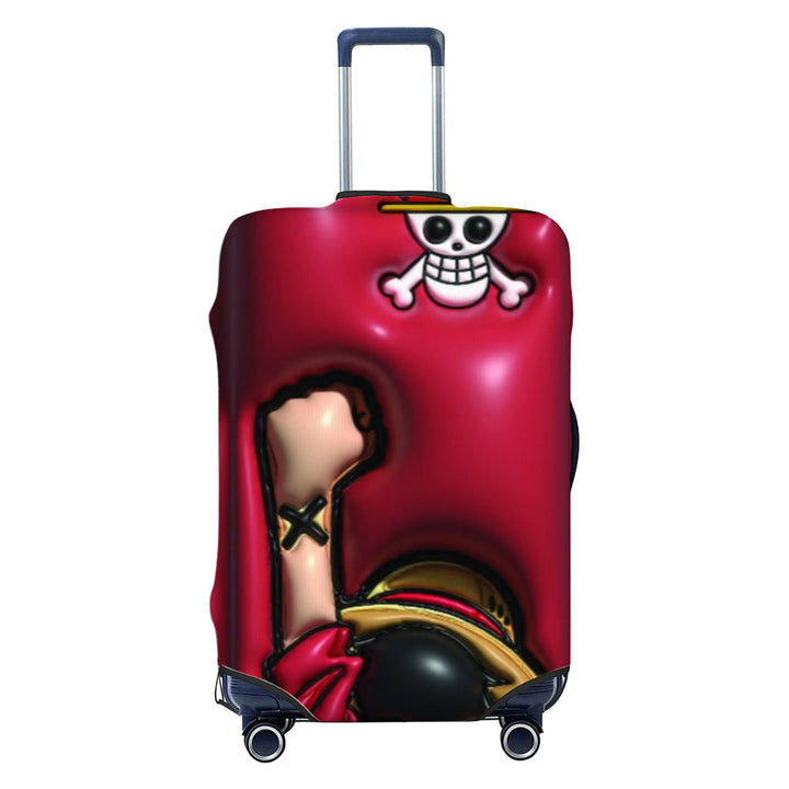 Unisex stretchable suitcase cover with impressionist landscape print and zipper for trolley with swivel wheels Kalsten