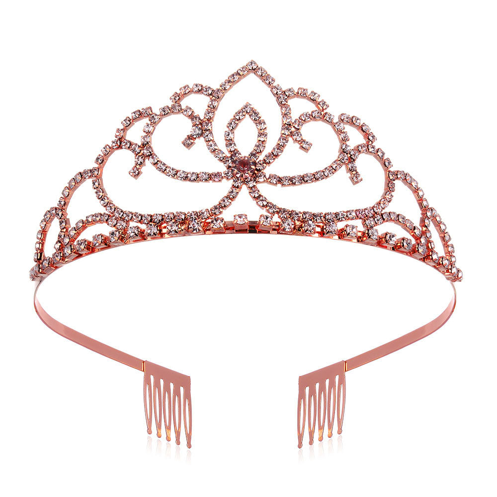 Ladies Elegant Rhinestone Tiara with Floral Design Kalsten