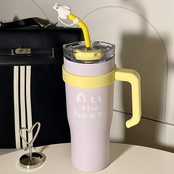 Women’s insulated cup with integrated straw and practical handle Kalsten