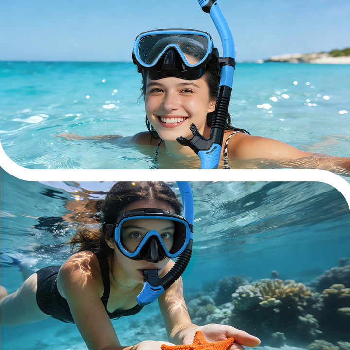 Premium dive mask with anti-fog function and flexible breathing tube Kalsten