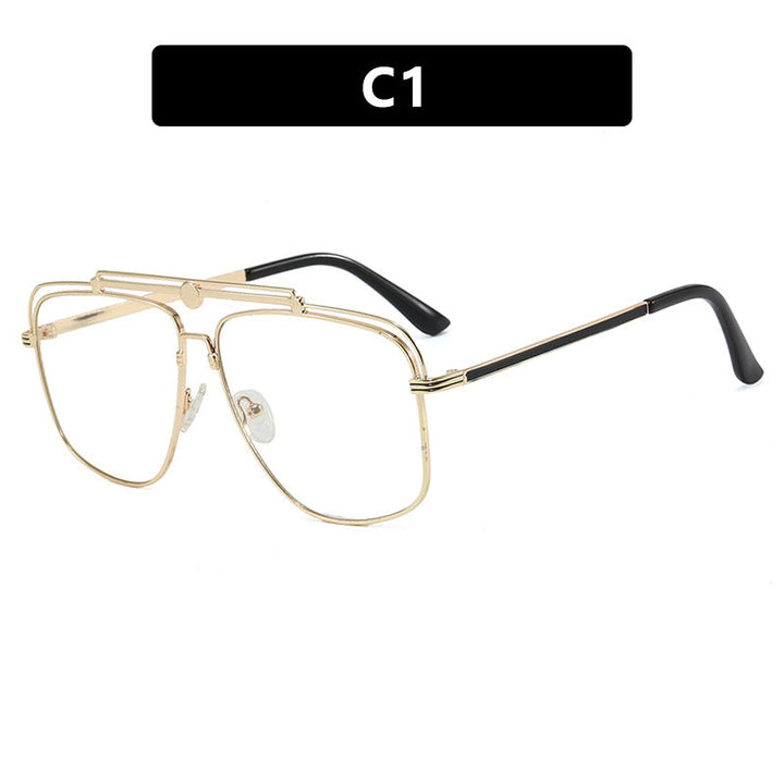 Women's elegant square sunglasses with gold accents Kalsten