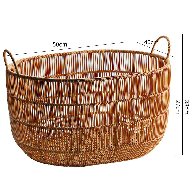 Women's Round Storage Basket with Practical Side Handles Kalsten