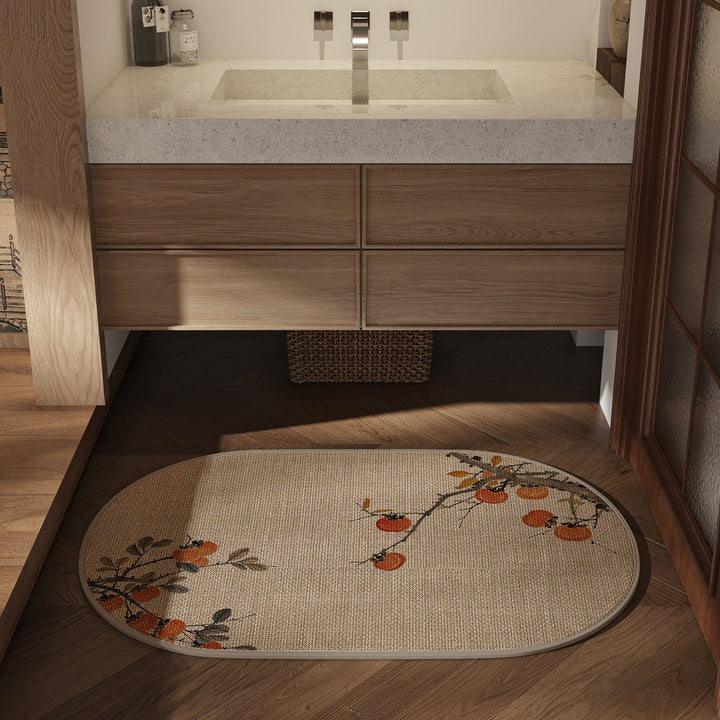 Oval-shaped Decorative Bath Mat Kalsten