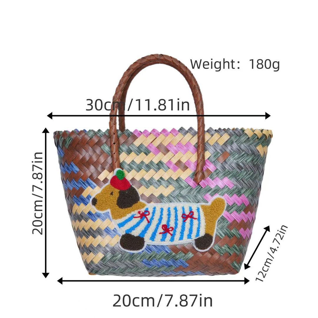Braided tote bag with ergonomic handles Kalsten