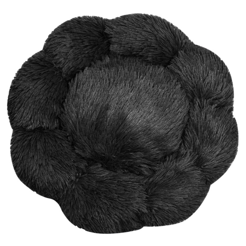 Flower-Shaped Plush Dog Bed