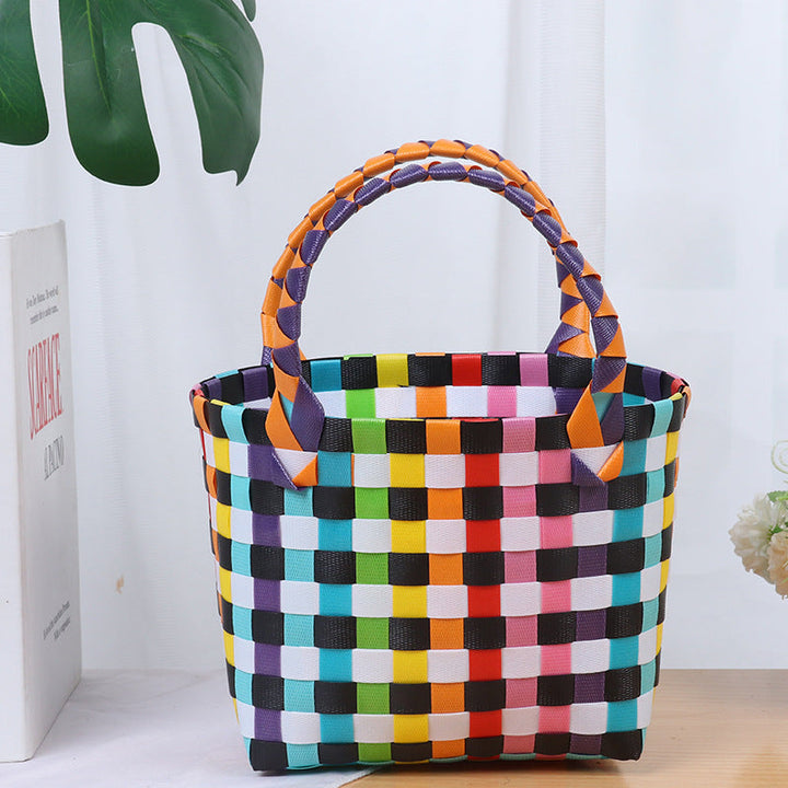 Colorful woven shopping bag Kalsten