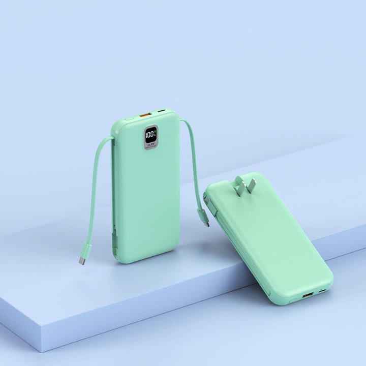 Portable power bank with integrated charging cable and LED display Kalsten