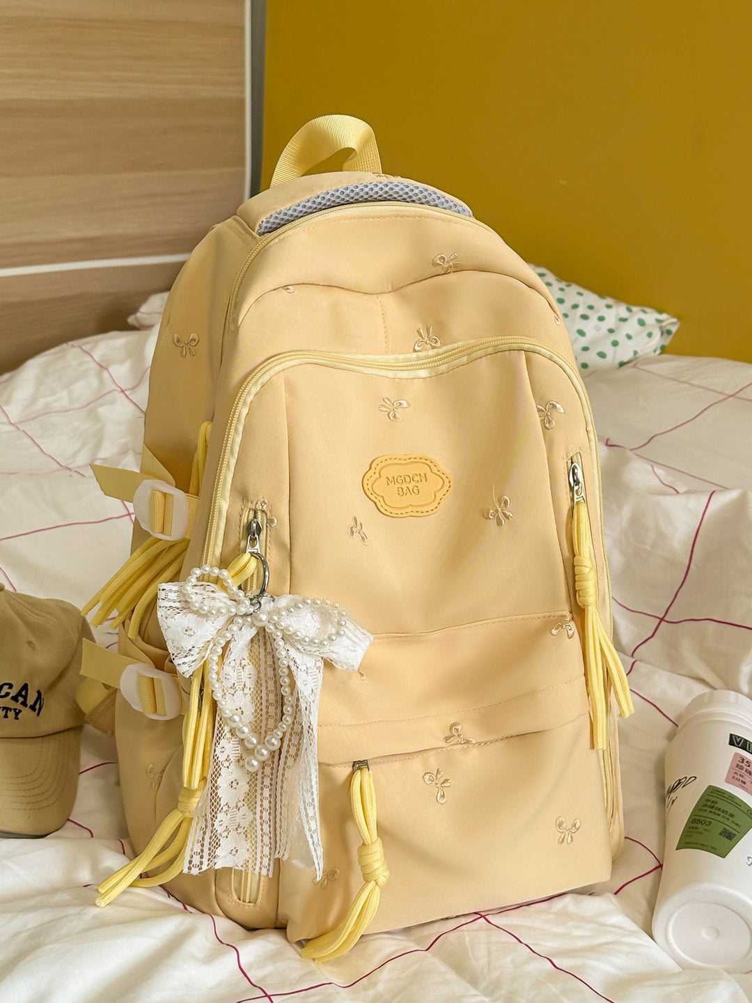 Detailed Embroidered School Backpack