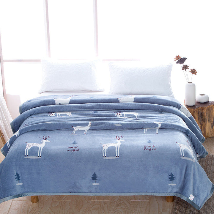 Women Cozy Fleece Blanket with Stars and Moons Kalsten