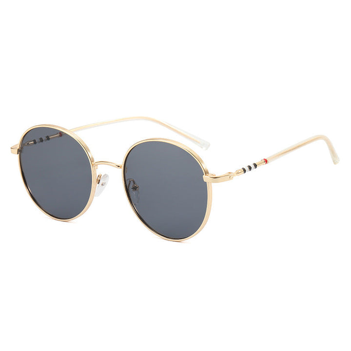 Ladies fashionable round sunglasses with elegant metal frame Kalsten