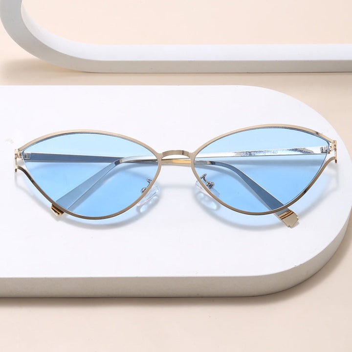 Fashionable Cat-Eye Sunglasses with Thin Metal Frame Kalsten