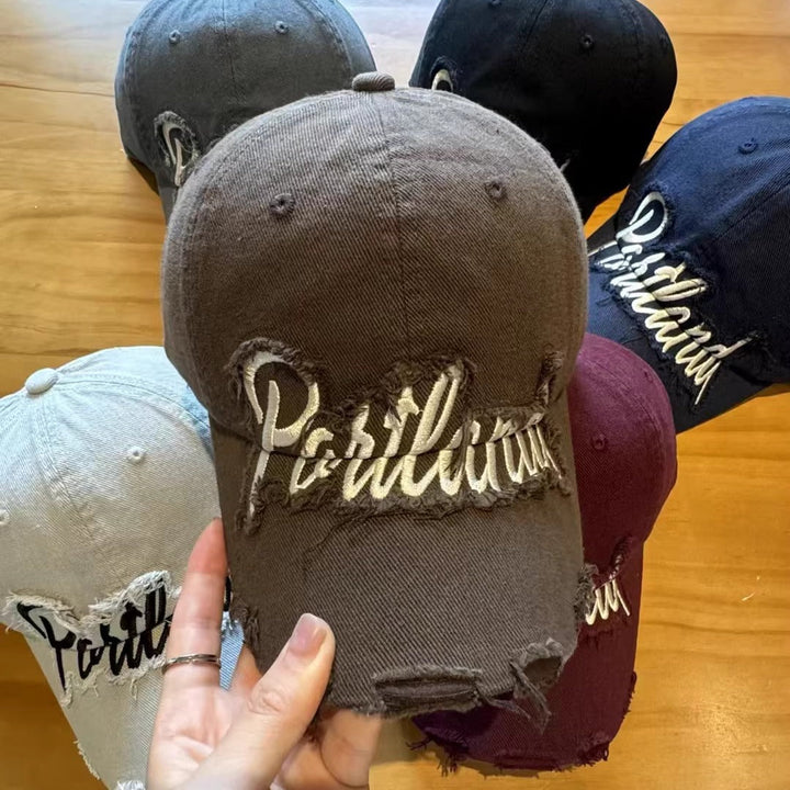 Unisex Distressed Denim Baseball Cap Kalsten