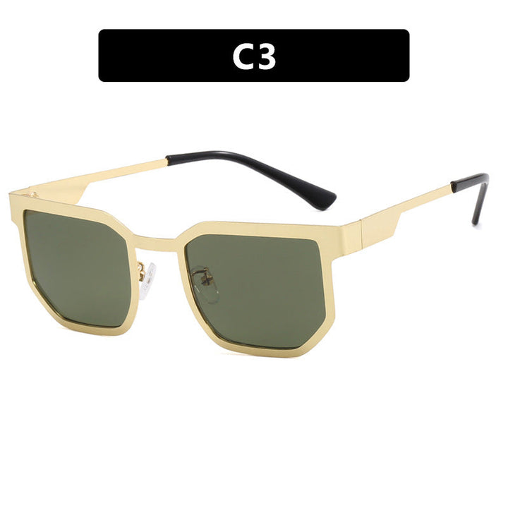 Ladies modern sunglasses in trendy rectangular design with narrow metal frame Kalsten