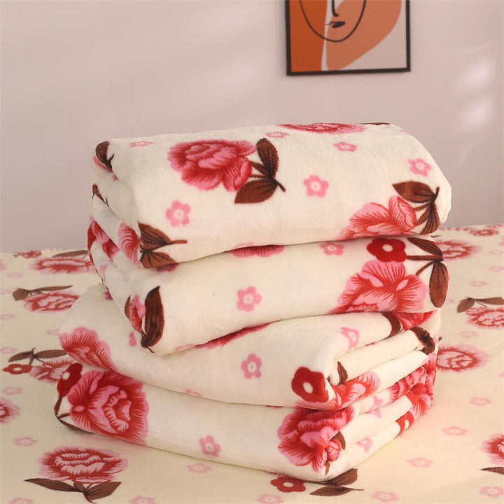 Women Cozy Fleece Blanket with Stars and Moons Kalsten