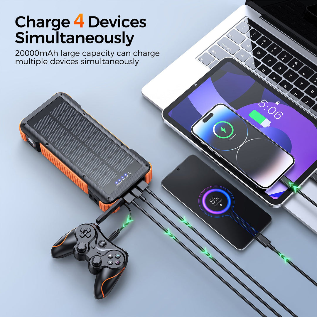 High-performance solar power bank with multifunctional connections and LED display Kalsten