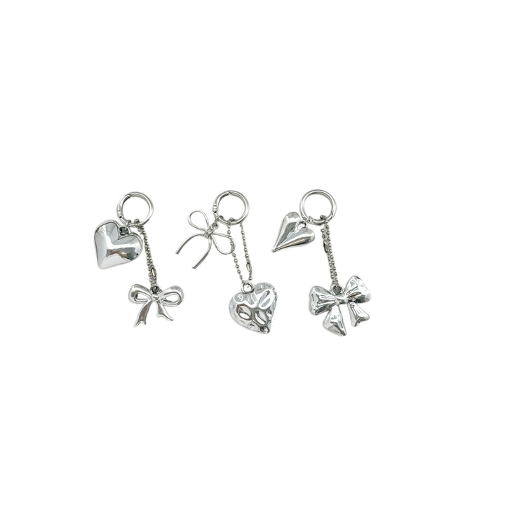 Heart-Shaped Charm Keychain with Bow Kalsten