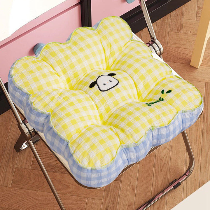 Padded seat cushion with floral motif Kalsten