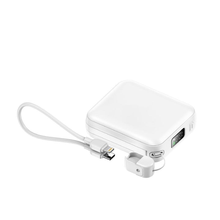 Portable power bank with integrated charging cable and digital display Kalsten