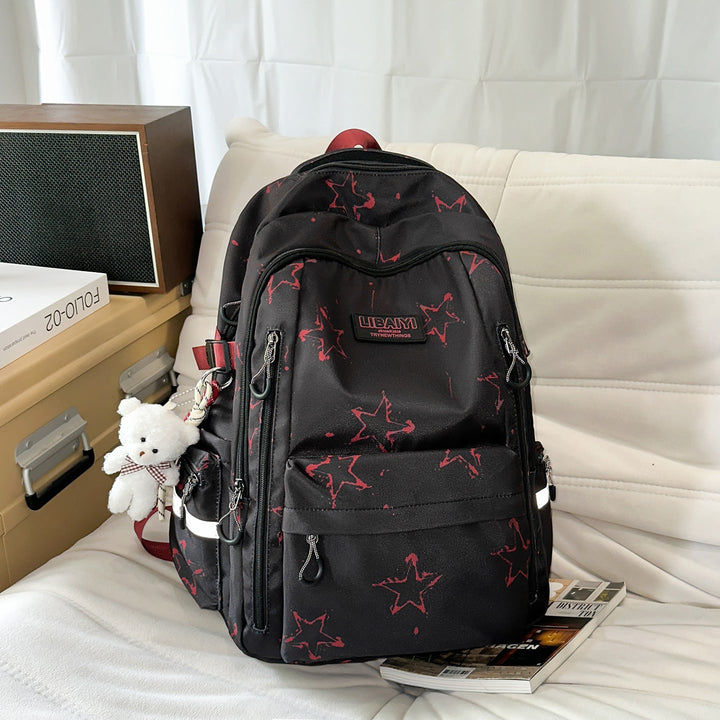 Urban Minimalist Star-Print School Backpack