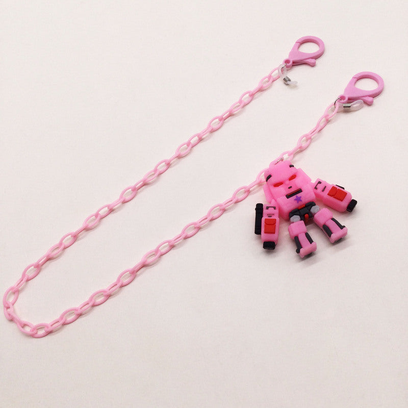 Playful glasses holder chain with robot motif Kalsten
