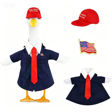 Unisex decorative fabric gander with patriotic costume and removable top hat Kalsten