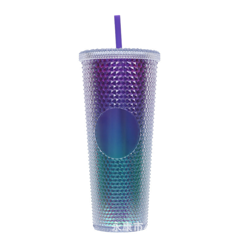Ladies High-Quality Glitter Drinking Cup with Leak-Proof Lid and Integrated Straw Kalsten