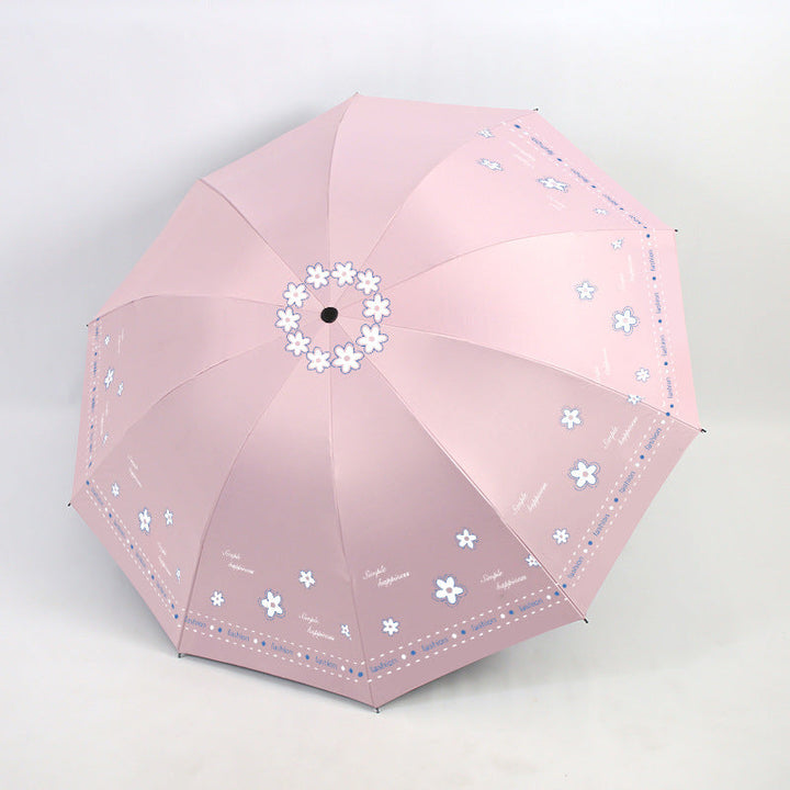 Women's Folding Umbrella with Floral Patterns and UV Protection Kalsten