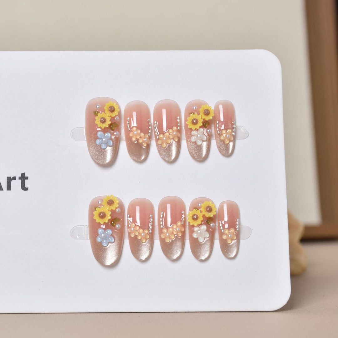 Floral Design Decorative Press-On Nails Kalsten