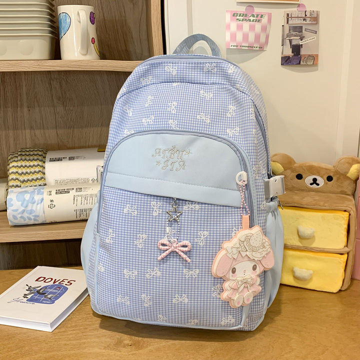Gingham Patterned Backpack
