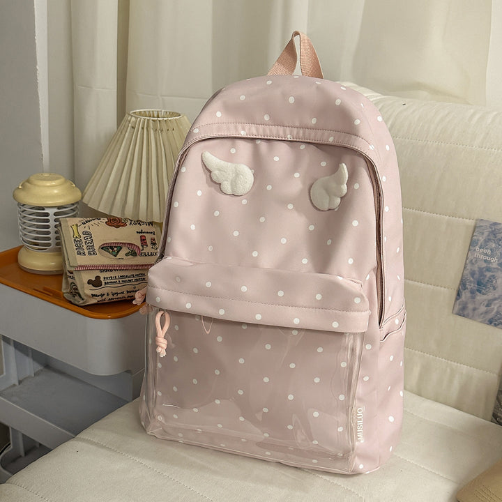 Cute Cartoon-Inspired Clear Pocket School Backpack