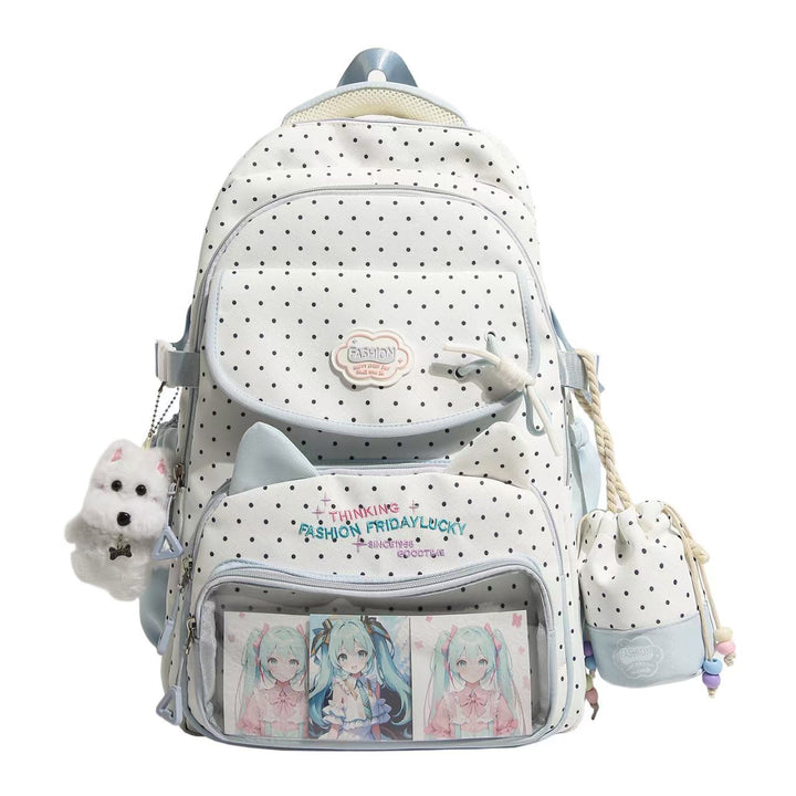 Playful Polka Dot Character Backpack Kalsten