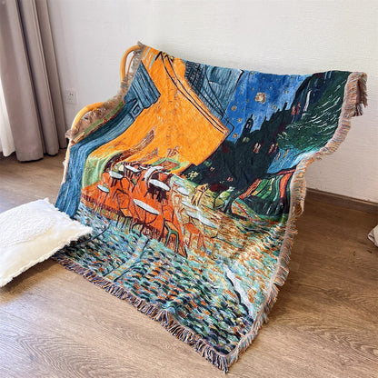 Artistic Vintage-Inspired Tapestry Throw Blanket