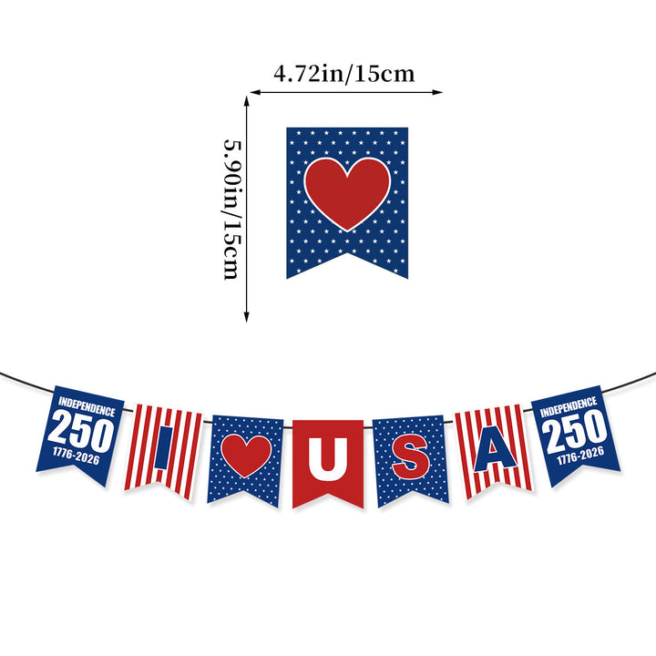 Unisex nan patriotic party decoration set with paper fans bunting pom poms star garlands and foil letter balloons Kalsten