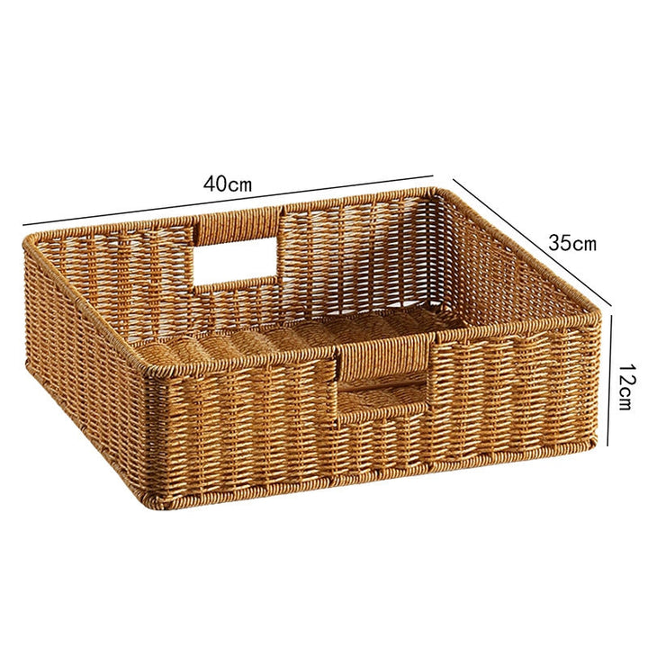 Handwoven Rectangular Storage Basket with Cut-Out Handles Kalsten