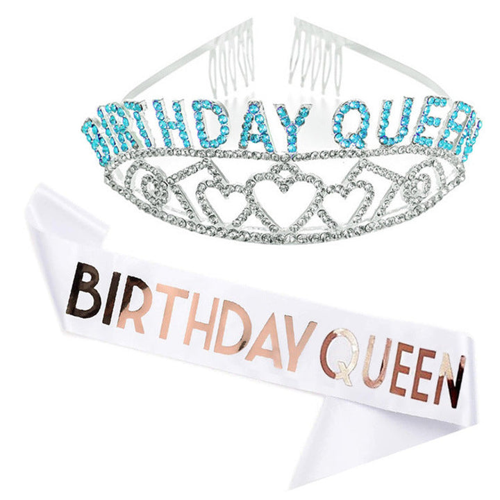 Women's Sparkling Tiara and Sash Set Kalsten